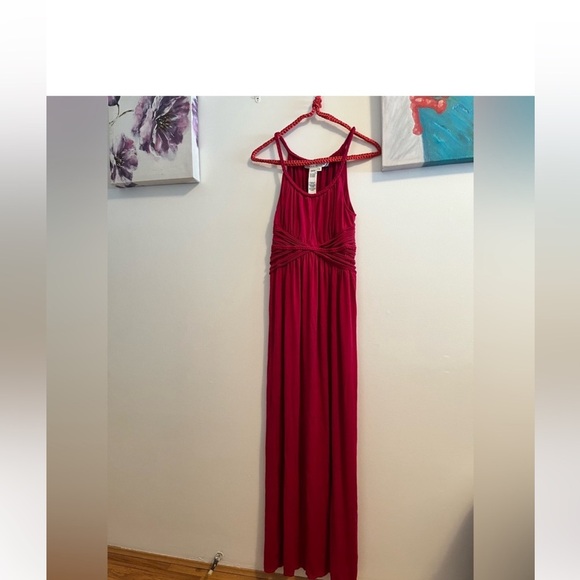 NWOT Max studio Pleated Red Maxi Dress- small - Picture 1 of 5
